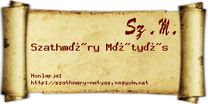 Szathmáry Mátyás névjegykártya