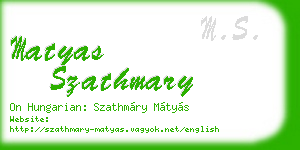 matyas szathmary business card