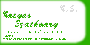 matyas szathmary business card